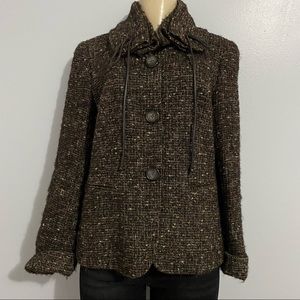 Lafayette 148 New York Tweed Brown Jacket Alpaca 4
